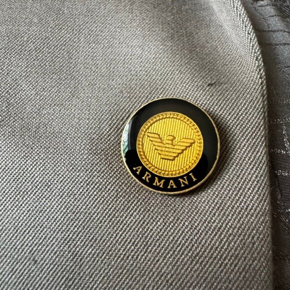 Vintage Georgio Armani Wool Tan Sport Coat Blazer Trouser Set 40R - Picture 9 of 10